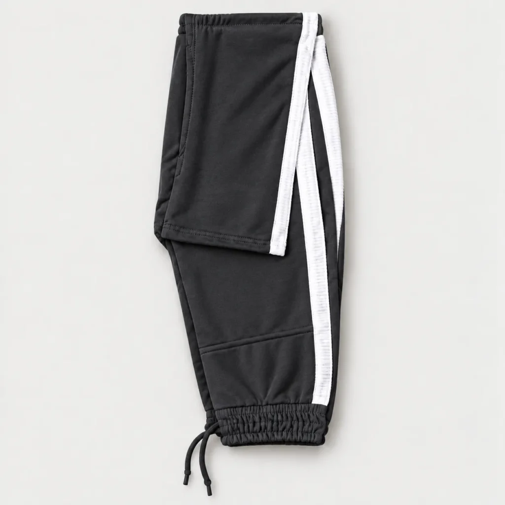 Men’s Premium Side Stripe Jogger Pant || Charcoal Black